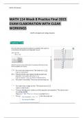 MATH 114 Week 8 Practice Final 2023 EXAM ELABORATION WITH CLEAR WORKINGS