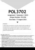 POL3702 Assignment 1 (ANSWERS) Semester 2 2023 - DISTINCTION GUARANTEED