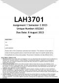 LAH3701 Assignment 1 (ANSWERS) Semester 2 2023 - DISTINCTION GUARANTEED