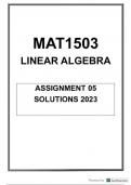 MAT1503 ASSIGNMENT 5 SOLUTIONS 2023 LINEAR ALGEBRA UNISA 