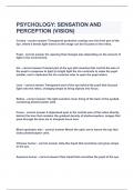  PSYCHOLOGY: SENSATION AND PERCEPTION (VISION)|UPDATED&VERIFIED|100% SOLVED|GUARANTEED SUCCESS
