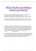 NR222 Health and Wellness Final Exam 2023/24