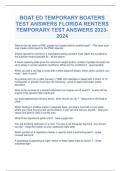 BOAT ED TEMPORARY BOATERS TEST ANSWERS FLORIDA RENTERS TEMPORARY TEST ANSWERS 2023-2024 