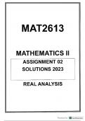 MAT2613 ASSIGNMENT 2 SOLUTIONS 2023 UNISA REAL ANALYSIS