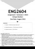 ENG2604 Assignment 1 (ANSWERS) Semester 2 2023 - DISTINCTION GUARANTEED