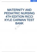 TEST BANK FOR MATERNITY AND PEDIATRIC NURSING 4TH EDITION RICCI KYLE CARMAN