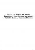 WGU C172: Network and Security Foundations - Complete Exam Questions and Answers 2023/2024 | Graded A+ (Verified)