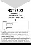 NST2602 Assignment 3 (ANSWERS) 2023 - DISTINCTION GUARANTEED
