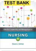 Test Bank For Effective Leadership and Management in Nursing 9th Edition Sullivan