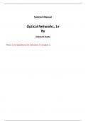 Optical Networks, 1e Debasish Datta (Solution Manual)