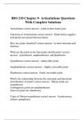 BIO 210 Chapter 9- Articulations Questions With Complete Solutions