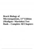 Test Bank For Brock Biology of Microorganisms 11th Edition By Madigan / Martinko | Chapters (2023/2024)