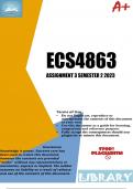 ECS4863 Assignment 3 (DETAILED ANSWWERS) 2023 (723336) - DUE 18 August 2023