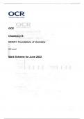 OCR AS LEVEL Chemistry B (Salters) H033/01 JUNE 2022 FINAL MARK SCHEME > Foundations of chemistry
