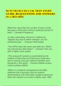 NCTI TECH 4 TO 5 CH. TEST STUDY GUIDE /80 QUESTIONS AND ANSWERS (A+) 2023-2024, NCTI FIELD TECH 2 TO 3 PROGRESSION FINAL EXAM 2023 - 2024 100%CORRECT ANSWERS & NCTI EXAM QUESTIONS AND ANSWERS GRADED A+.