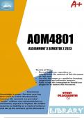 AOM4801 Assignment 3 (DETAILED ANSWERS) Semester 2 2023 (878272) - DUE 4 SEPTEMBER 2023 (BEFORE 23:00)