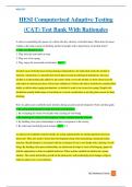 HESI CAT exam Test Bank. Brand New for 2023-2024!/ HESI Computerized Adaptive Testing (CAT) Test Bank With Rationales| Guarantee Pass| Verified Answers 
