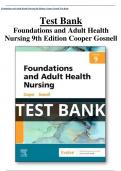 Foundations and Adult Health Nursing 9th Edition Cooper Gosnell Test Bank All Chapters (1-41) | A+ ULTIMATE GUIDE 2023