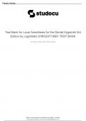 Test Bank for Local Anesthesia for the Dental Hygienist 3rd Edition 