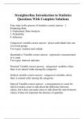Straighterline Introduction to Statistics Questions With Complete Solutions.