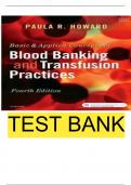 Test Bank for Basic and Applied Concepts of Blood Banking and Transfusion Practices 4thth Edition by Howard