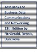 Test Bank For Business Data Communications and Networking, 13th Edition by FitzGerald, Dennis, Durcikova.
