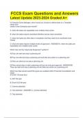 FCCS Exam Questions and Answers Latest Update 2023-2024 Graded A+ Latest Update 2023-2024 Graded A+