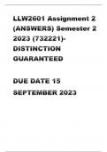 LLW2601 Assignment 2 (COMPLETE ANSWERS) Semester 2 2023 (732221)