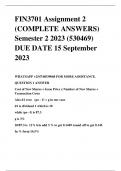 FIN3701 Assignment 2 (COMPLETE ANSWERS) Semester 2 2023 (530469) DUE DATE 15 September 2023