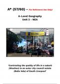 A* AQA A-level Geography NEA Coursework - Quality of Life Comparison 