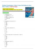 Medical Terminology A Short Course 9th Edition by Davi Ellen Chabner Test Bank