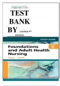 COMPLETE A+ GRADE TEST BANK For  STUDY GUIDE of Foundations and Adult Health Nursing 9th Edition by Kelly Gosnell & Kim Cooper Chapter 1-58; ISBN 13:9780323812061 / ACE YOUR EXAM