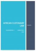 2023 SEMESTER 2 ASSIGNMENT 2 - African Customary Law - IND2601 
