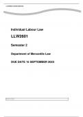 LLW2601 ASSIGNMENT 2 (COMPLETE ANSWERS SEMESTER 2 2023 (73221)- DUE 15 SEPTEMBER 2023