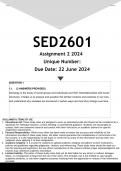 SED2601 Assignment 2 (ANSWERS) 2024 - DISTINCTION GUARANTEED