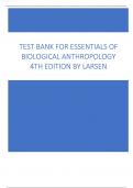 Test Bank for Essentials of Biological Anthropology 4th Edition by Larsen.( 100% Correct Answers)Test Bank for Essentials of Biological Anthropology 4th Edition by Larsen.( 100% Correct Answers)Test Bank for Essentials of Biological Anthropology 4th Editi