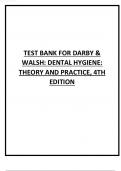 TEST BANK FOR DARBY & WALSH DENTAL HYGIENE THEORY AND PRACTICE, 4TH EDITION.(Complete  Version)
