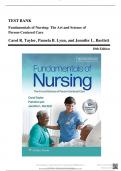 Test Bank - Fundamentals of Nursing: The Art and Science of Person-Centered Care, 10th Edition (Taylor, 2023), Chapter 1-47 | All Chapters