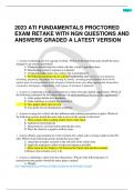 2023 ATI FUNDAMENTALS PROCTORED  EXAM RETAKE WITH NGN QUESTIONS AND  ANSWERS GRADED A LATEST VERSIO