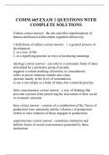 COMM 465 EXAM 1 QUESTIONS WITH COMPLETE SOLUTIONS