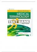 Quick and Easy Medical Terminology 9th Edition Leonard Test Bank.Answers and cheat sheets