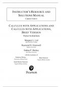 Instructor's Solution Manual For Calculus with Applications, 12th edition By Margaret L. Lial