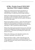AP Bio - Practice Exam #2 MCQ 2023 Questions With Complete Solutions
