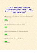 WGU C715 Objective Assessment Organizational Behavior Exam | Grade A Questions and Verified Answers (Latest 2023/ 2024) 100% Correct