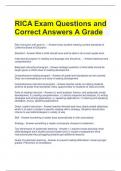 RICA Exam Questions and Correct Answers A Grade 