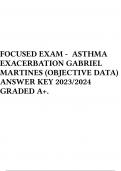 FOCUSED EXAM - ASTHMA EXACERBATION GABRIEL MARTINES (OBJECTIVE DATA) ANSWER KEY 2023/2024 GRADED A+.