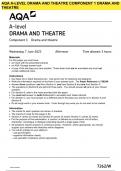 AQA A-level DRAMA AND THEATRE Component 1 Drama and theatre 7262/W  June 2023 Questions Paper