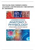 Test Bank - Understanding Anatomy and Physiology, Thompson, 3rd Edition (Thompson, 2020), Chapter 1-25 | All Chapters ..........@Recommended                        