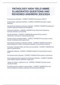 PATHOLOGY HIGH YIELD NBME  ELABORATED QUESTIONS AND  REVIEWED ANSWERS 2023/2024