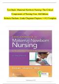 Davis Advantage for Maternal-Newborn Nursing: The Critical Components of Nursing Care, 4th Edition TEST BANK by Roberta Durham, Linda Chapman, Verified Chapters 1 - 19, Complete Newest Version